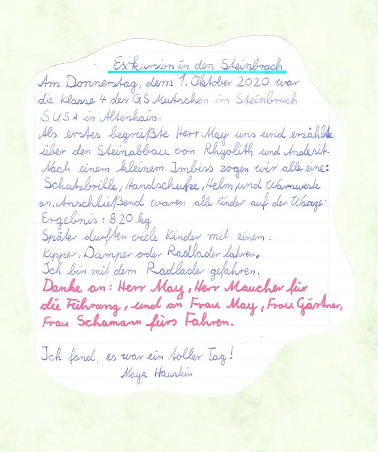 Brief © Grundschule Mutzschen