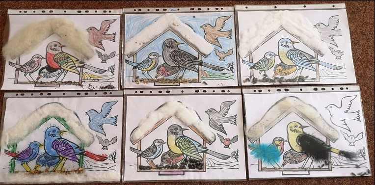 Vögel am Futterhaus © Grundschule Mutzschen